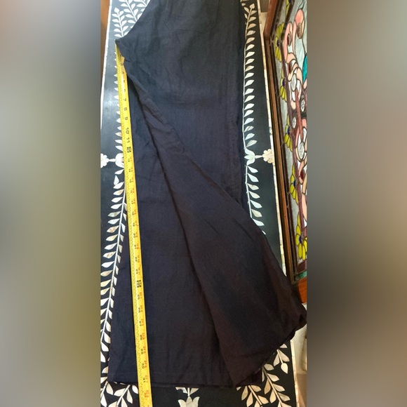 Joie Navy Linen Wide Leg Drawstring Pants 💙 Quiet Luxury, Casual, Vacation, Chic - Picture 4 of 7